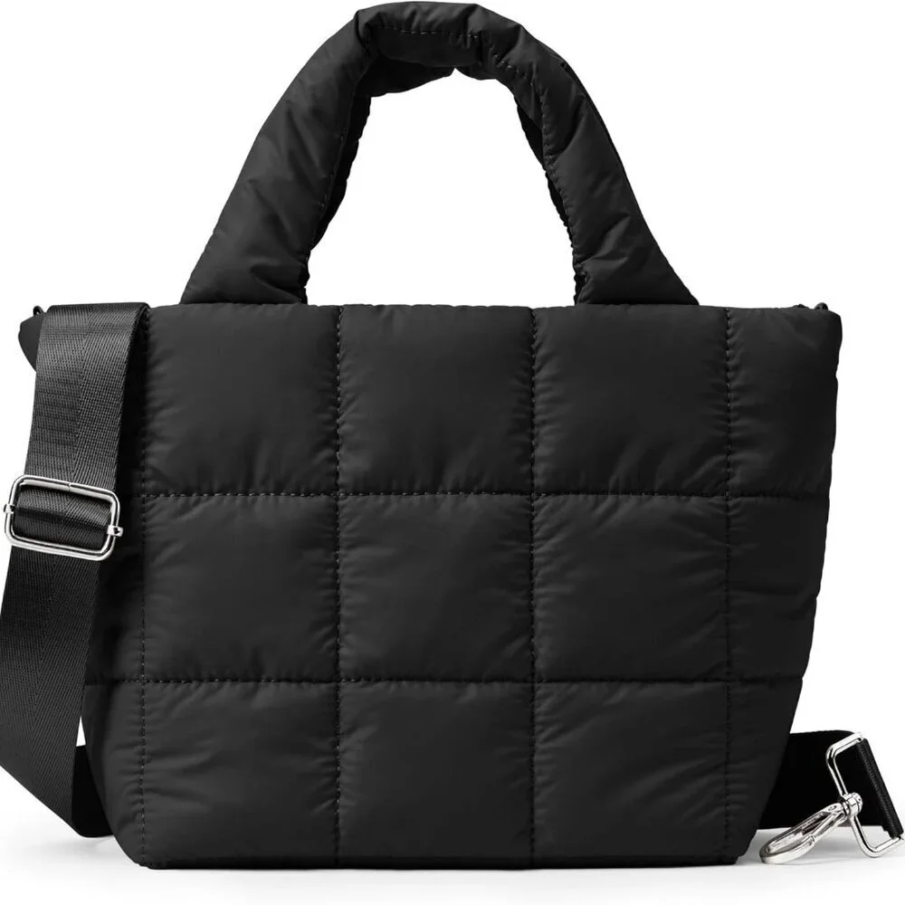 KALIDI Quilted Tote Bag Small Puffer Crossbody Women Lightweight Nylon